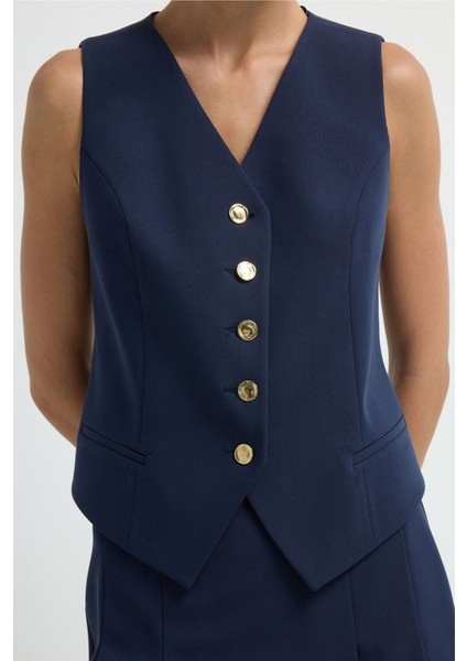 V Yaka Yelek Lacivert 17940965012 fiyatları
