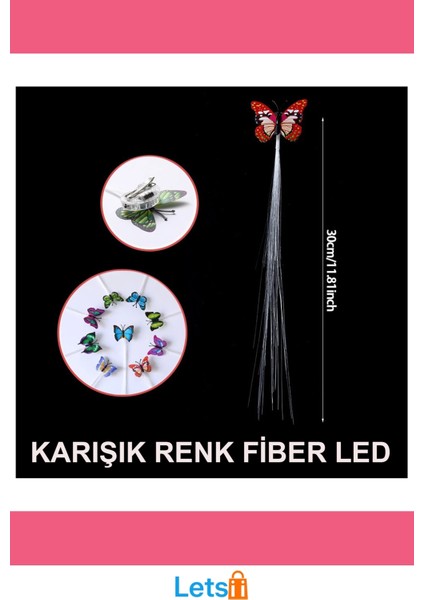 LED Fiber Optik Işıklı Zarif Kelebek Saç Klipsi fırsatları