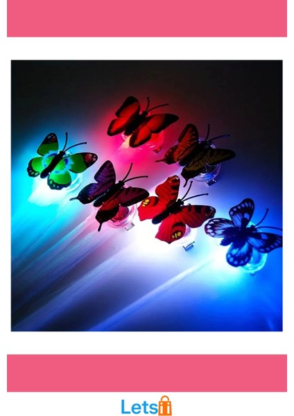 LED Fiber Optik Işıklı Zarif Kelebek Saç Klipsi indirimleri