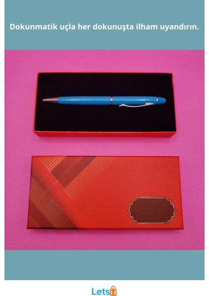 Kutulu Metal Turkuaz Tükenmez Dokunmatik Kalem fiyatları