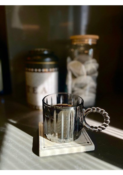 Boncuk Kulplu Cam Kupa