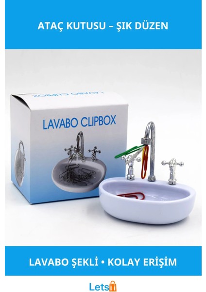Lavabo Şeklinde Eğlenceli Ataç Kutusu