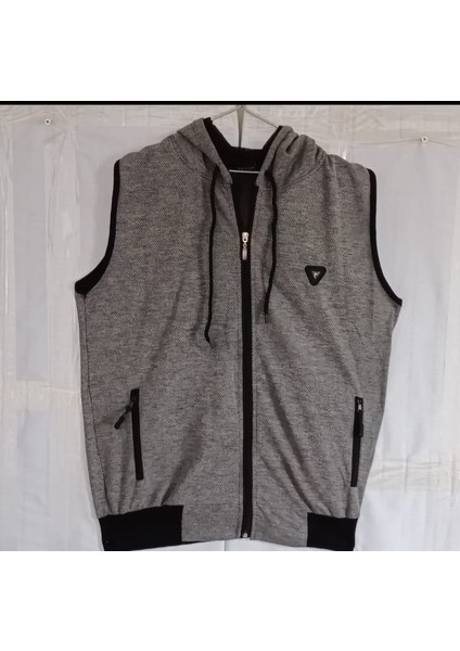 Erkek Kadın Unisex Kapüşonlu Kolsuz Fermuarlı 2 Cepli Sweatshirt modelleri