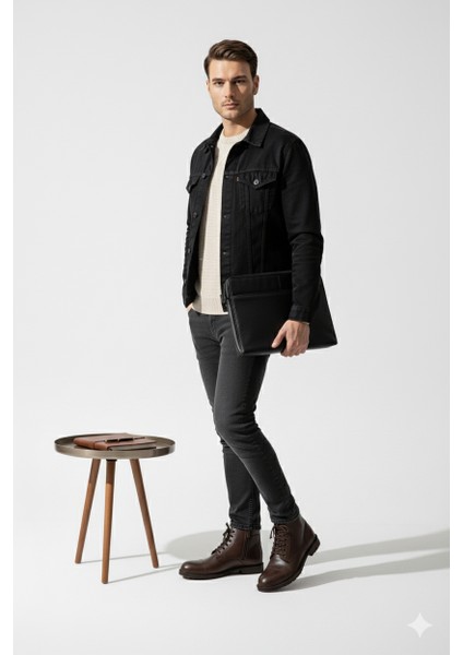 Erkek Hakiki Deri Klasik Tarz Fermuarlı Içi Kürklü Bot AL25/KB529 fiyatları