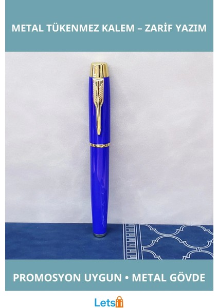 Mavi Metal Tükenmez Kalem Şık ve Dayanıklı Tasarım