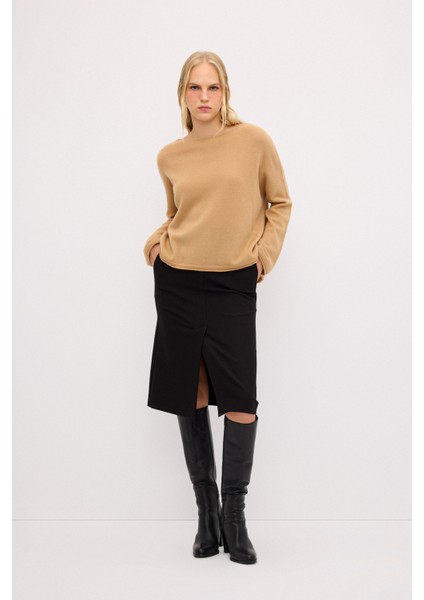 Kaşmir Karışımlı Oversize Triko Kazak Camel 13944056000 modelleri