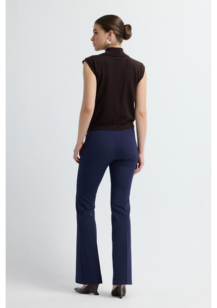 Dik Yaka Triko Bluz Kahve 11545647000 indirimleri