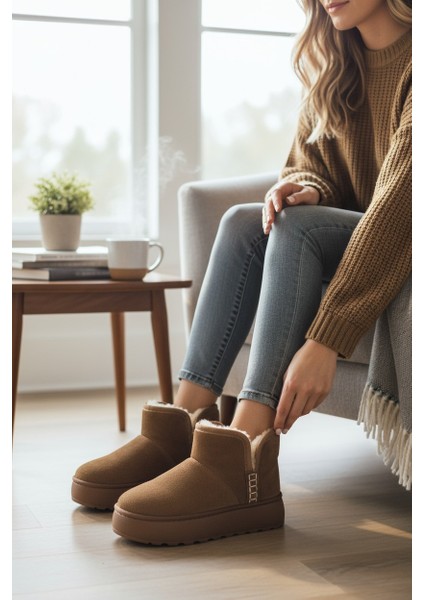 Darkstep Taba Esnek Poli Taban Içi Tüylü Kısa Bot