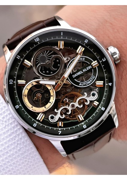 Deri Kordon Otomatik Mekanizma Metap ve Güneş Kadranlı Erkek Kol Saati+Bileklik 14013.3 fiyatları