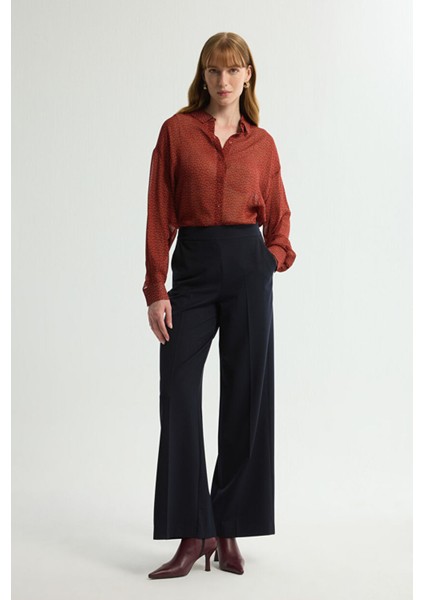 Bol Paça Gabardin Pantolon Lacivert 153L9248003 indirimleri