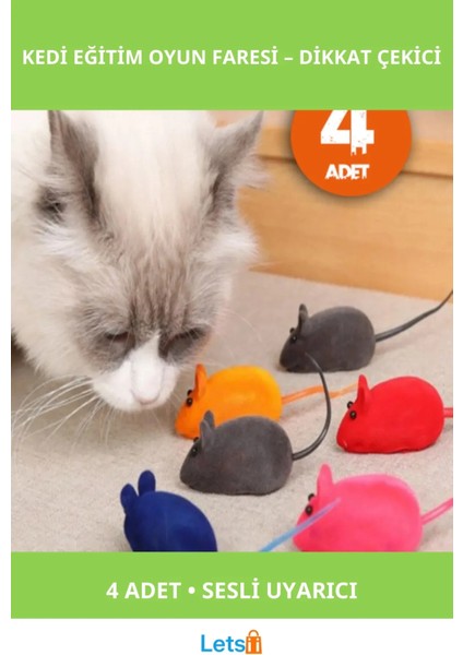 Kedi Eğitim Oyun Faresi 4 Adet