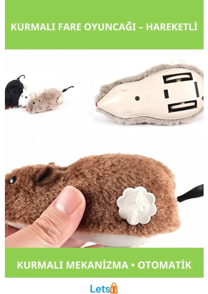 Kurmalı Kedi Eğitim Oyuncağı Refleksleri Geliştiren Eğlenceli Fare
