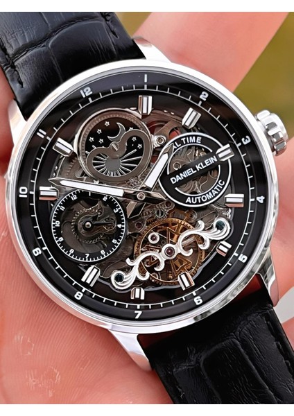 Deri Kordon Otomatik Mekanizma Metap ve Güneş Kadranlı Erkek Kol Saati+Bileklik 14013.1 fırsatları