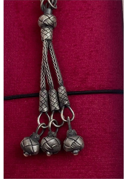 Trabzon El Işçiliği Kazaz Tesbih - Oksit Kaplama, 1000 Ayar Gümüş, Doğal ve Zarif 40 Gram 21 cm fiyatları