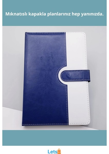 Mavi Beyaz Kaliteli Termo Deri Tarihsiz Ajanda Defter A5 106 Yaprak fiyatları