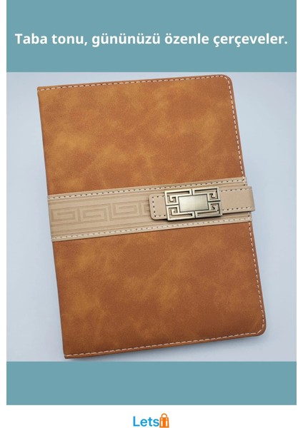 Şık Tasarımlı Kaliteli Taba Renkli Tarihsiz Ajanda Defteri A5 Boyut fiyatları