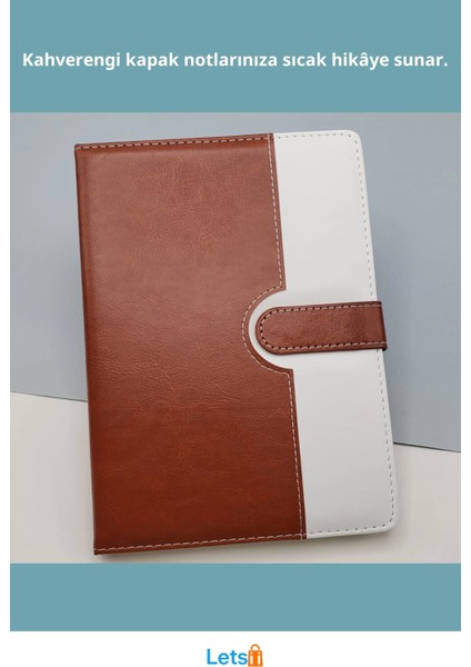 Kahverengi Beyaz Mıknatıslı Termo Deri A5 Tarihsiz Ajanda Defter fiyatları