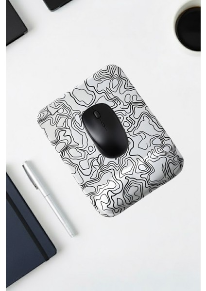 Ergonomik Typography Desenli Kare Mouse Pad – Bilek Destekli Mouse Pad Konforlu Mousepad