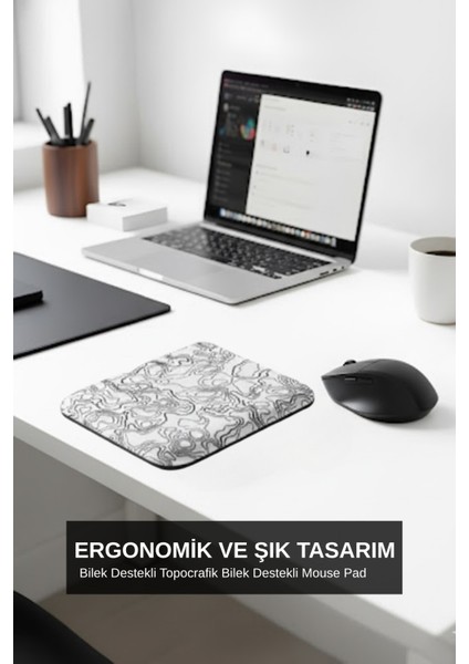 Ergonomik Typography Desenli Kare Mouse Pad – Bilek Destekli Mouse Pad Konforlu Mousepad modelleri