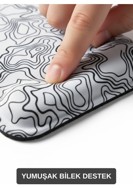 Ergonomik Typography Desenli Kare Mouse Pad – Bilek Destekli Mouse Pad Konforlu Mousepad fırsatları