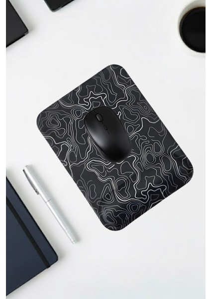 Ergonomik Typography Desenli Kare Mouse Pad – Bilek Destekli Mouse Pad Konforlu Mousepad