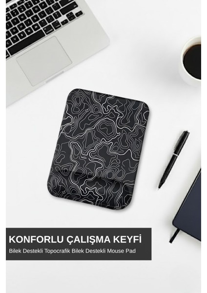Ergonomik Typography Desenli Kare Mouse Pad – Bilek Destekli Mouse Pad Konforlu Mousepad fiyatları