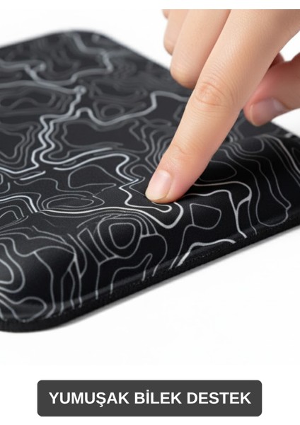 Ergonomik Typography Desenli Kare Mouse Pad – Bilek Destekli Mouse Pad Konforlu Mousepad fırsatları