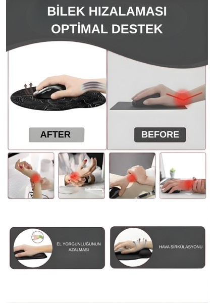 Ergonomik Typography Desenli Kare Mouse Pad – Bilek Destekli Mouse Pad Konforlu Mousepad indirimleri