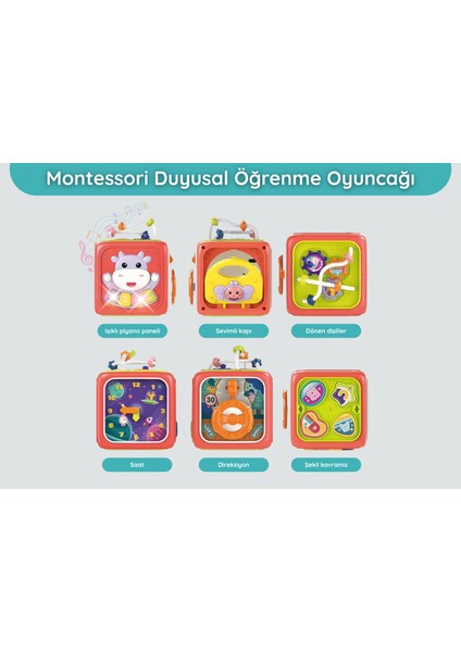Montessori Işıklı Sesli Duyusal Öğrenme Bebek Aktivite Küpü fiyatları