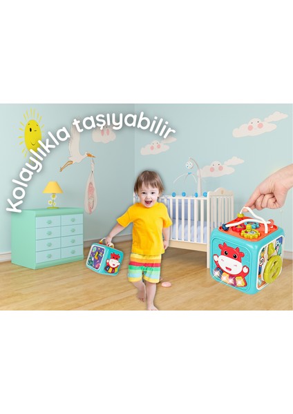 Montessori Işıklı Sesli Duyusal Öğrenme Bebek Aktivite Küpü fırsatları