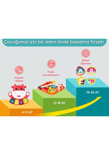 Montessori Işıklı Sesli Duyusal Öğrenme Bebek Aktivite Küpü indirimleri