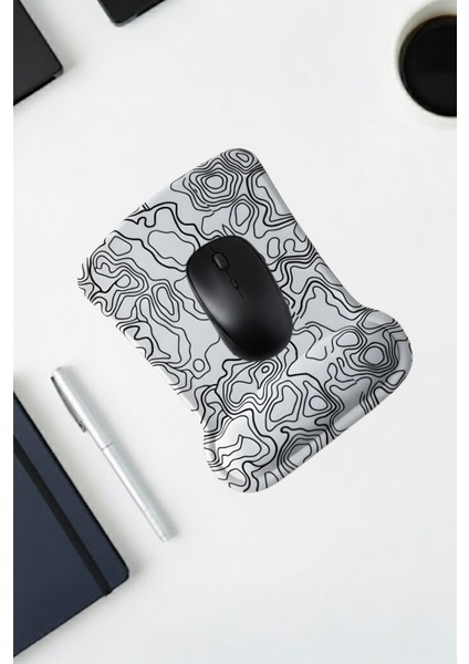 Typography Desenli Mouse Pad – Bilek Destekli Mouse Pad Konforlu Dijital Mousepad
