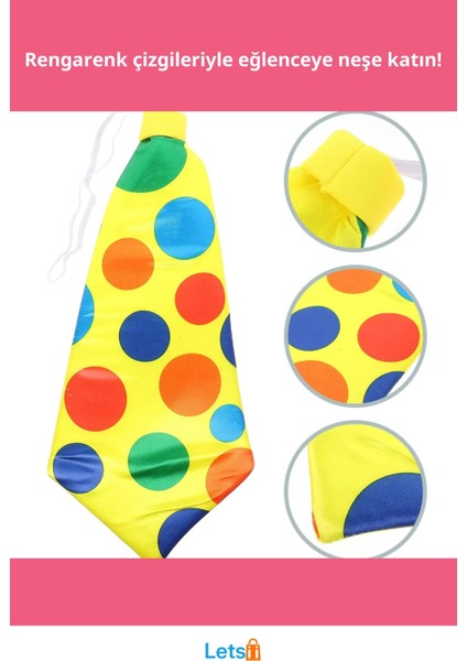 Lastikli Geniş Kesim Renkli Palyaço Kravatı fiyatları