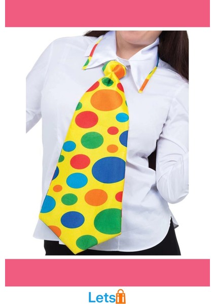 Lastikli Geniş Kesim Renkli Palyaço Kravatı fırsatları