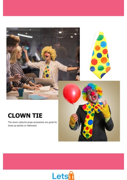 Lastikli Geniş Kesim Renkli Palyaço Kravatı indirimleri
