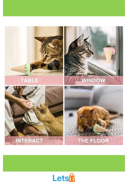 Dondurma Şeklinde Kedi Nanesi Eğlenceli Kedi Oyuncağı modelleri