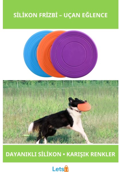 Renkli Silikon Frizbi Köpek Oyuncağı 17.5 cm