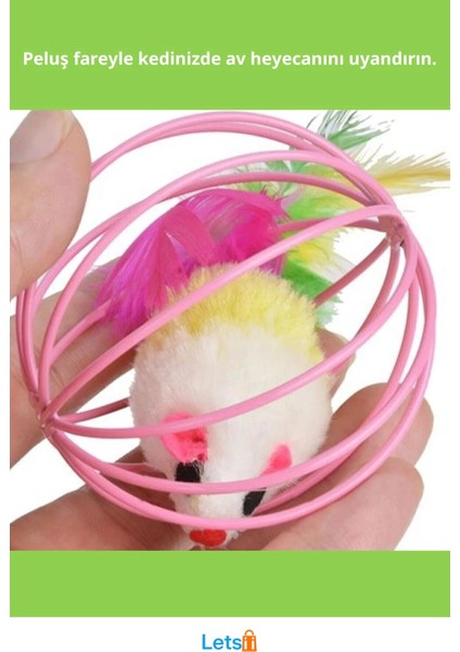 Hareketli Kedi Oyuncağı Mini Peluş Fareli 6 cm fiyatları