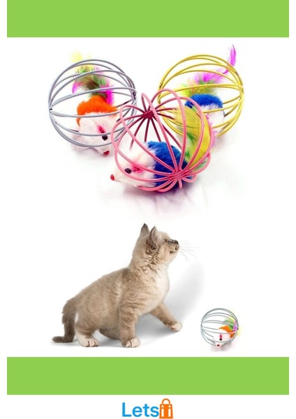 Hareketli Kedi Oyuncağı Mini Peluş Fareli 6 cm modelleri