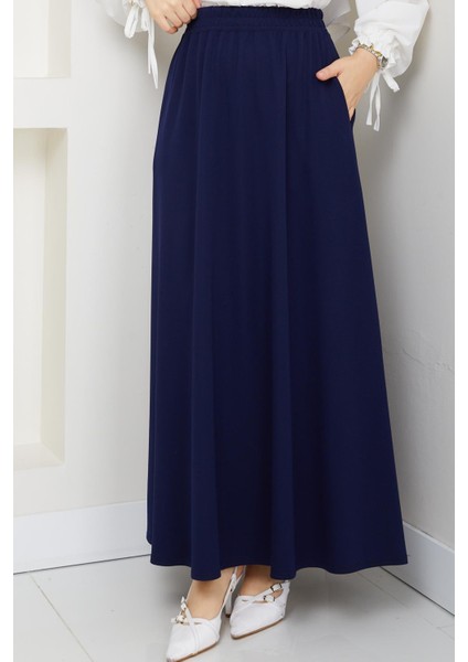 Lcivert Oyssho Kumaş Kadın Etek Beli Lastikli 38 40 42 44 46 48 Bedenlere Uyumludur. fiyatları