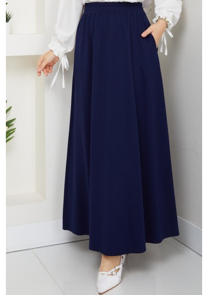 Lcivert Oyssho Kumaş Kadın Etek Beli Lastikli 38 40 42 44 46 48 Bedenlere Uyumludur. fırsatları