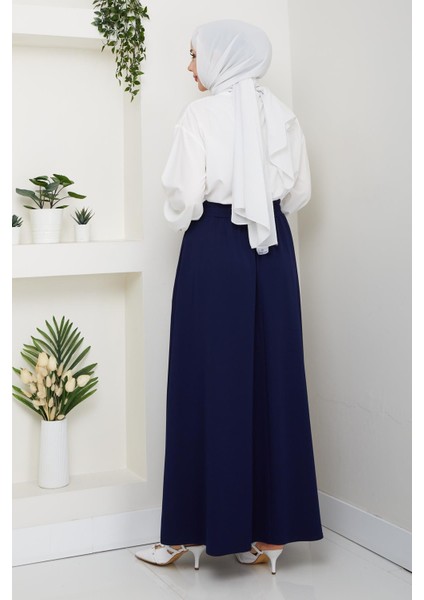 Lcivert Oyssho Kumaş Kadın Etek Beli Lastikli 38 40 42 44 46 48 Bedenlere Uyumludur. indirimleri