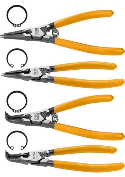 Ingco HCCPS26125 125MM 4'lü Çantalı Segman Pensesi Seti (Düz:iç/dış-Eğri:iç/dış) fiyatları
