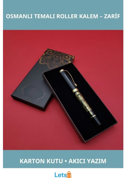 Osmanlı Temalı Kalem Şık Metal Tasarım Roller Kalem
