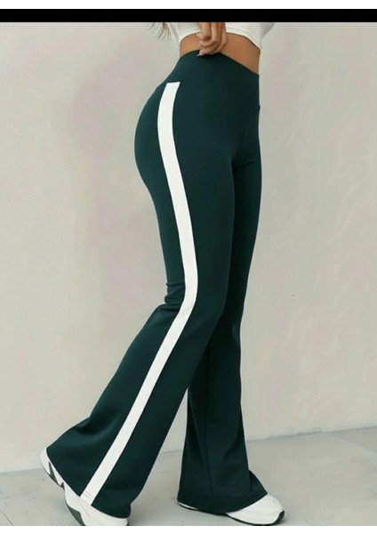 Mdb Kadın Yüksek Bel Ispanyol Paçalı Yanlardan Şerit Detaylı Dalgıç Tayt Pantolon fiyatları
