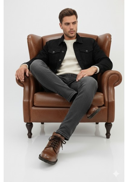 Erkek Hakiki Deri Klasik Tarz Fermuarlı Içi Kürklü Bot AL25/KB529 fiyatları