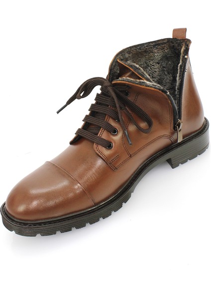Erkek Hakiki Deri Klasik Tarz Fermuarlı Içi Kürklü Bot AL25/KB529 indirimleri