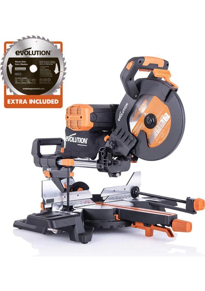 053-0003B R255SMS-DB+ Çift Eğimli Kızaklı Bileşik Gönye Kesme Makinesi, 255MM