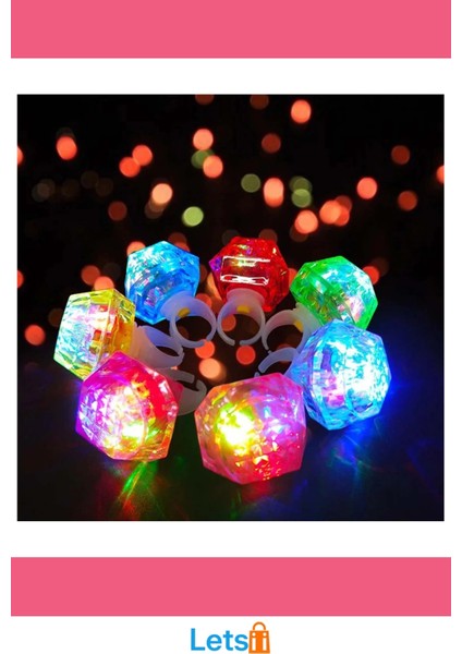 Kristal Tasarımlı 3 Modlu LED Işıklı Pembe Yüzük fırsatları