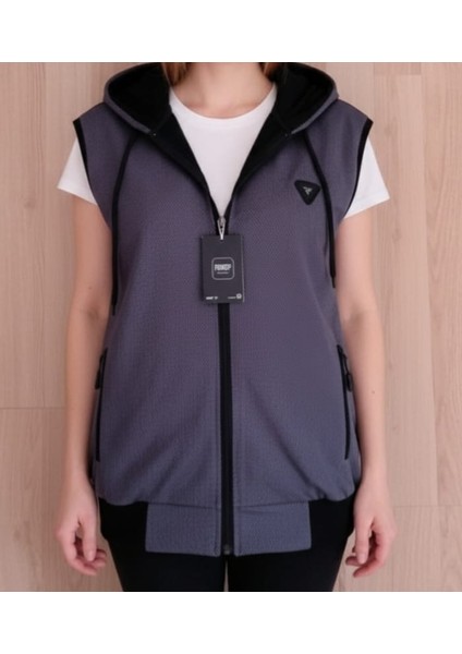 Erkek Kadın Unisex Kapüşonlu Kolsuz Fermuarlı 2 Cepli Sweatshirt fiyatları